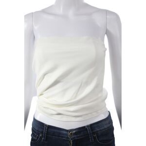 Christopher Esber Womens Sleeveless White Viscose Zip Blouse Size 6